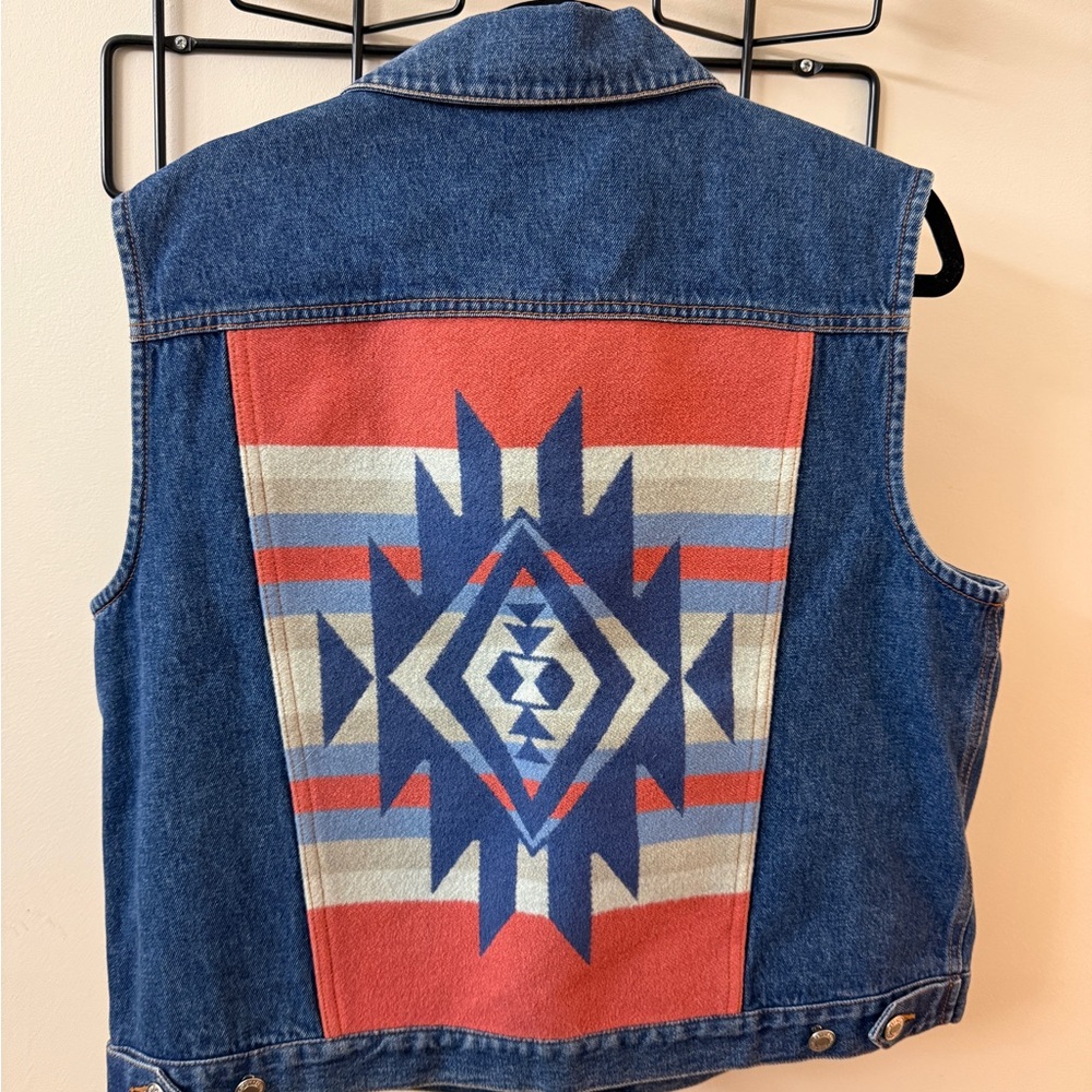 Pendleton Blue Denim-Look Wool Blend Shirt Jacket